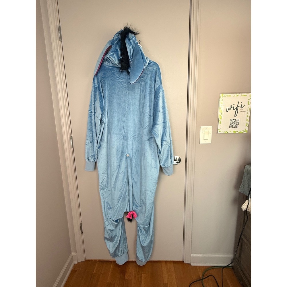 Disney Winnie the Pooh Eeyore Jumpsuit Costume Pajamas Blue L/XL - Picture 13 of 14